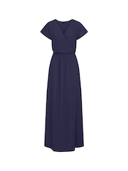 Hot Squash Chiffon Maxi Blue Dress - Image 1 of 1