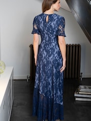 Hot Squash Asymmetric Lace Keyhole Dress - Imaginea 2 din 4