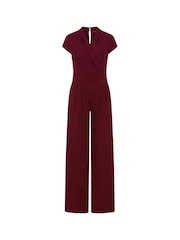 Hot Squash Cap Sleeved Wide Leg Red Jumpsuit - Image 1 of 1