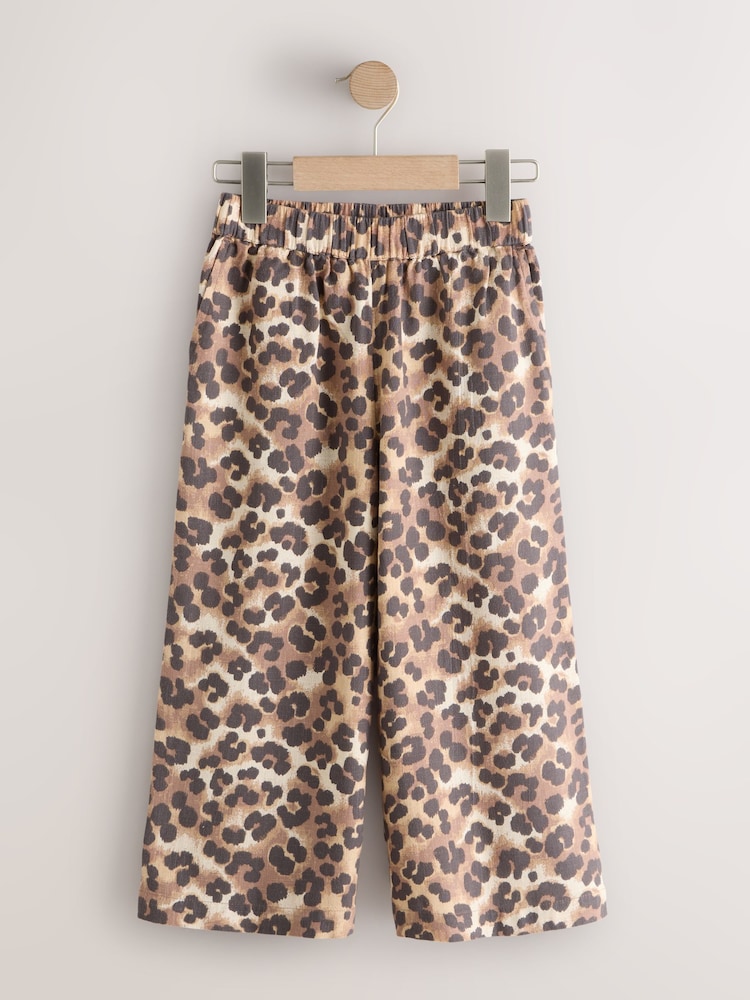 Estampa animal brown chocolate - Calças de perna larga sem fecho (3-16ano) - Imagem 1 de 4