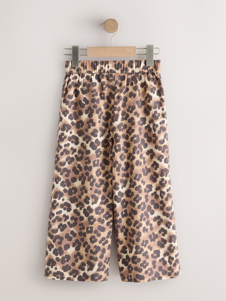 Estampa animal brown chocolate - Calças de perna larga sem fecho (3-16ano) - Imagem 2 de 4