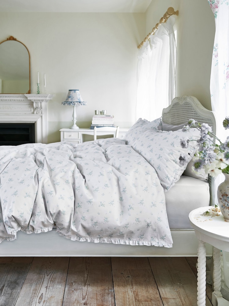 Shabby Chic by Rachel Ashwell® Rosabelle Blue Petite Ruffle Duvet Cover and Pillowcase Set - Image 1 of 5