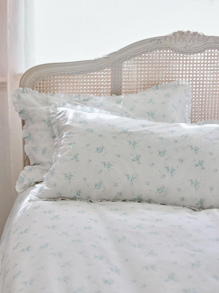 Shabby Chic by Rachel Ashwell® Set of 2 Rosabelle Blue Petite Ruffle Pillowcases - Image 1 of 3