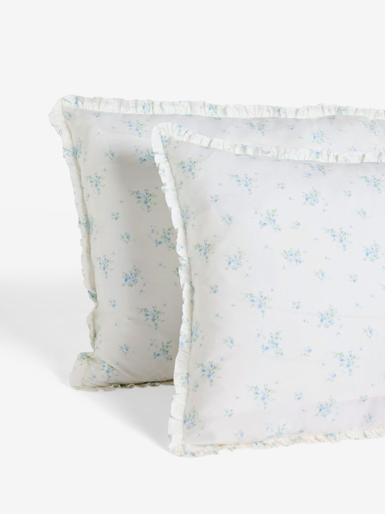 Shabby Chic by Rachel Ashwell® Set of 2 Rosabelle Blue Petite Ruffle Pillowcases - Image 3 of 3