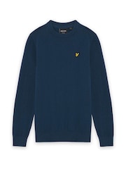 Lyle & Scott Blue Crew Neck Knitted Boys Jumper - Image 1 of 1