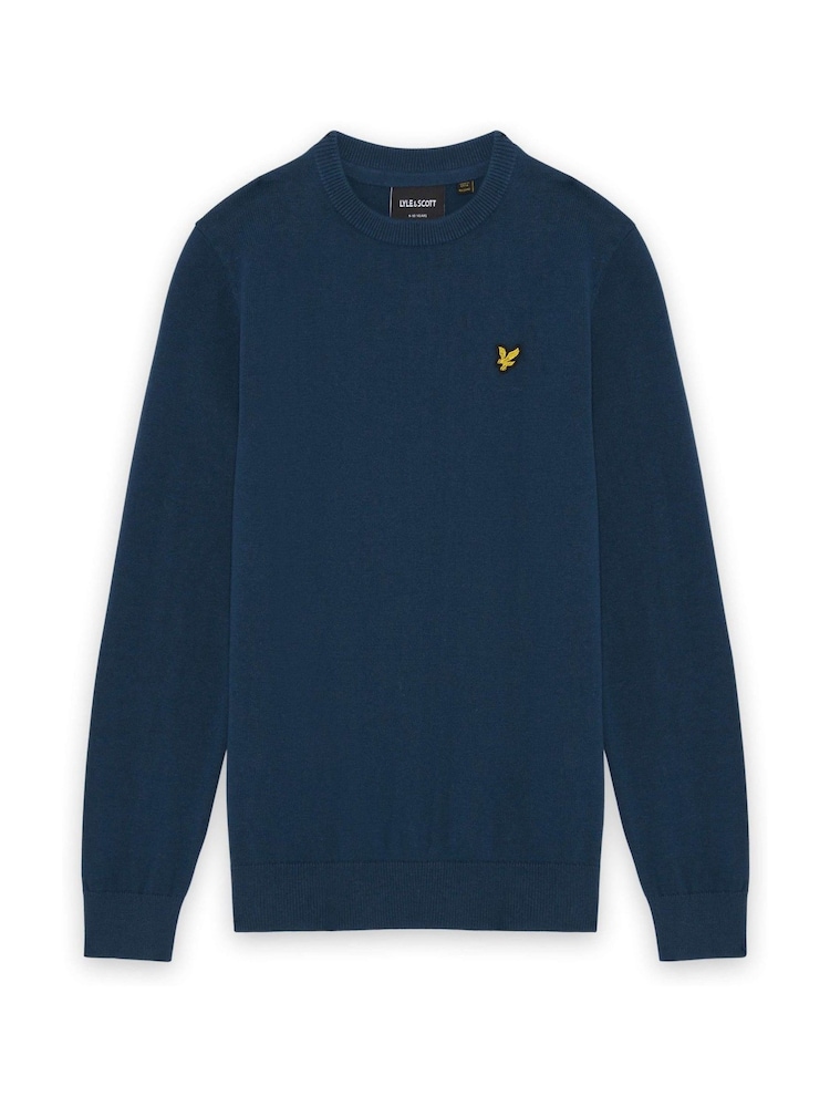 Lyle & Scott Blue Crew Neck Knitted Boys Jumper - Image 1 of 1 Lyle & Scott Blue Crew Neck Knitted Boys Jumper - Image 1 of 1