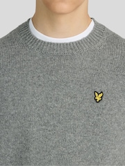 Lyle & Scott Grey Melange Crew Neck Jumper - Image 3 of 6