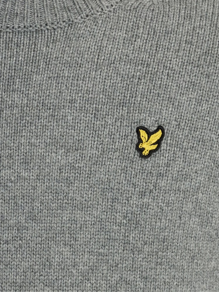 Lyle & Scott Grey Melange Crew Neck Jumper - Image 6 of 6