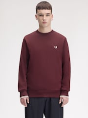 Fred Perry Red Crew Neck Sweatshirt - Image 1 of 5