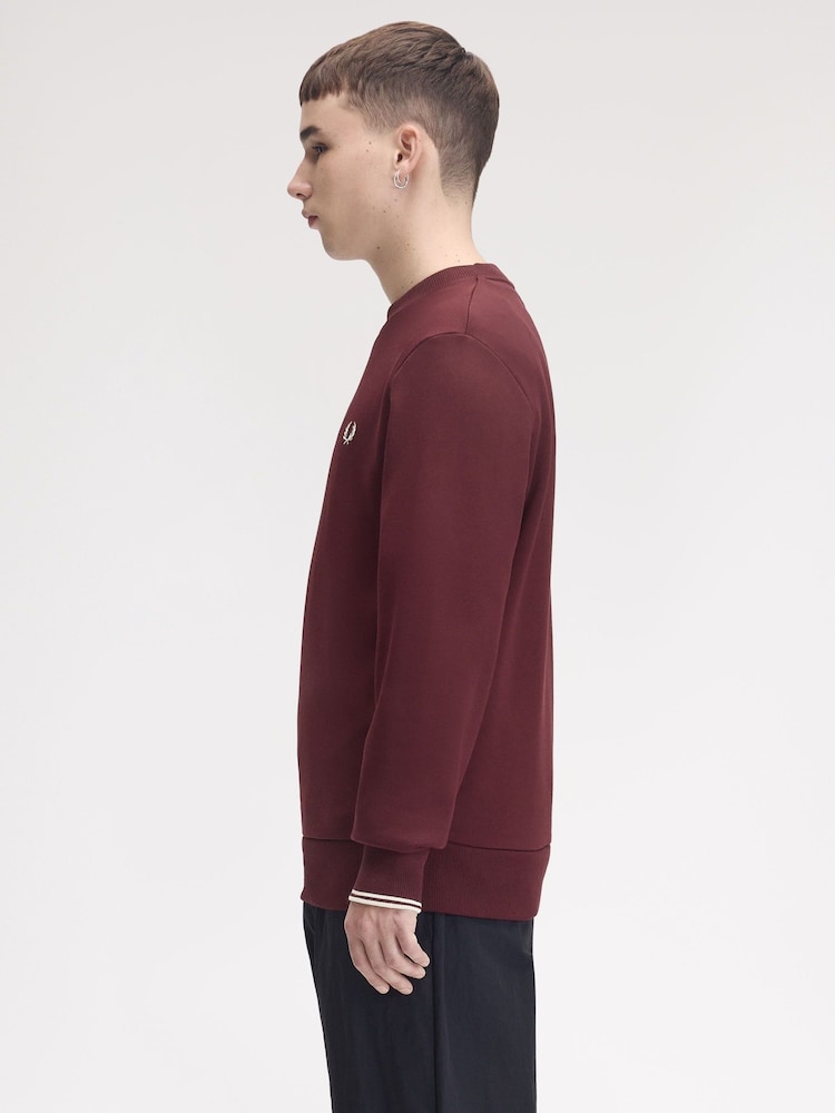 Fred Perry Red Crew Neck Sweatshirt - Image 2 of 5