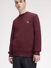 Fred Perry Red Crew Neck Sweatshirt - Image 3 of 5