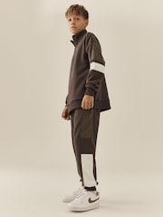 Mink Brown Funnel Neck Zip Up Joggers Set (3-16yrs) - Image 2 of 10