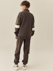Mink Brown Funnel Neck Zip Up Joggers Set (3-16yrs) - Image 4 of 10