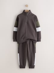 Mink Brown Funnel Neck Zip Up Joggers Set (3-16yrs) - Image 7 of 10