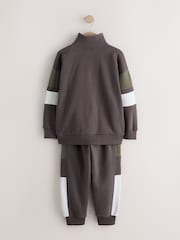 Mink Brown Funnel Neck Zip Up Joggers Set (3-16yrs) - Image 8 of 10