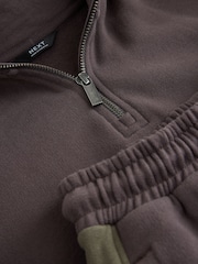 Mink Brown Funnel Neck Zip Up Joggers Set (3-16yrs) - Image 9 of 10