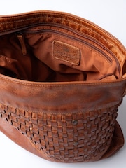 Lakeland Leather Brown Storrs Woven Cross-Body Bag - Image 7 of 7