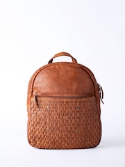 Lakeland Leather Brown Storrs Woven Backpack - Image 3 of 7
