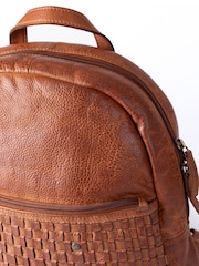 Lakeland Leather Brown Storrs Woven Backpack - Image 5 of 7