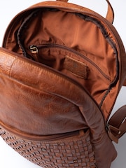Lakeland Leather Brown Storrs Woven Backpack - Image 6 of 7