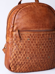 Lakeland Leather Brown Storrs Woven Backpack - Image 7 of 7
