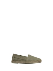 Calvin Klein Green Canvas Logo Espadrilles - Image 1 of 3
