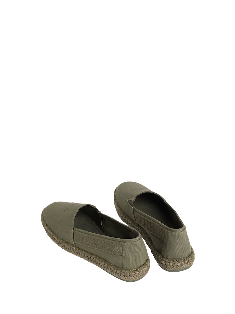 Calvin Klein Green Canvas Logo Espadrilles - Image 3 of 3 Calvin Klein Green Canvas Logo Espadrilles - Image 3 of 3