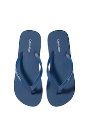 Calvin Klein Blue Logo Flip Flops - Image 4 of 6