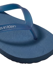 Calvin Klein Blue Logo Flip Flops - Image 6 of 6