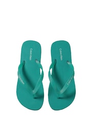 Calvin Klein Green Logo Flip Flops - Image 4 of 6