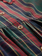 Qırmızı - Collar Tartan Dress (3-16yrs) - 9şəkildən 8 şəkil