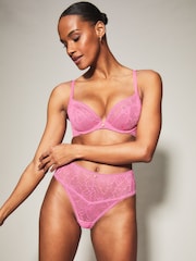 KBX Pink Non Pad Plunge Alice Lace Bra - Image 1 of 5