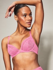KBX Pink Non Pad Plunge Alice Lace Bra - Image 3 of 5