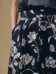 Laura Ashley Monochrome Gosford Print Midi Skirt - Image 5 of 5