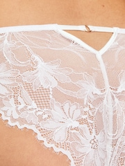 KBX White Brazillian Hallie Floral Embroidery Mesh Knickers - Image 5 of 6