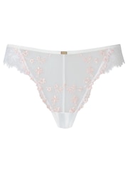 KBX White Brazillian Hallie Floral Embroidery Mesh Knickers - Image 6 of 6