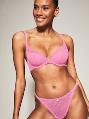 KBX Pink Pad Plunge Alice Lace Bra - Image 3 of 5