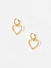 Oliver Bonas Gold Tone Danica Stainless Steel Waterproof Heart Drop Earrings - Image 2 of 5