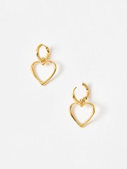 Oliver Bonas Gold Tone Danica Stainless Steel Waterproof Heart Drop Earrings - Image 3 of 5