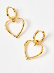 Oliver Bonas Gold Tone Danica Stainless Steel Waterproof Heart Drop Earrings - Image 4 of 5