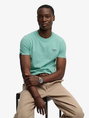 Superdry Green Essential Serif Logo Embroidered T-Shirt - Image 3 of 7