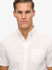 Superdry City 棉亚麻短袖衬衫 - 7的图像5｝