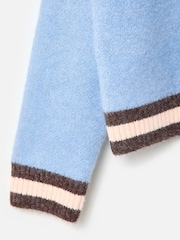 Oliver Bonas Blue Lobster Zip Up Knitted Bomber Jacket - Image 5 of 7