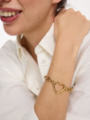 Oliver Bonas Gold Tone Danica Waterproof Heart Chain Bracelet - Image 4 of 4