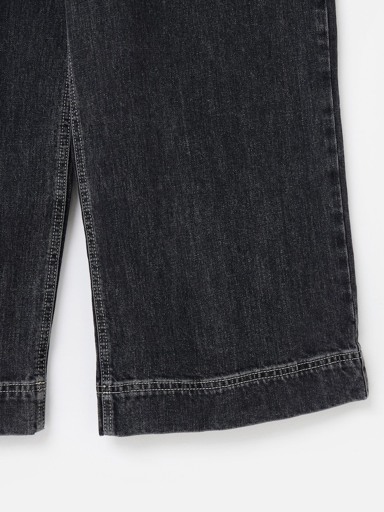 Oliver Bonas Denim Scalloped Pocket Cropped Wide Leg Jeans - صورة 7 من 7