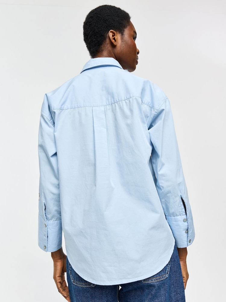 Oliver Bonas Hellblaues Besticktes Hemd mit Weiten Ärmeln - Bild 2 von 8