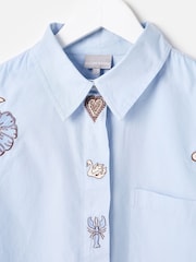 Oliver Bonas Hellblaues Besticktes Hemd mit Weiten Ärmeln - Bild 5 von 8