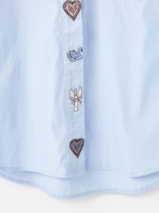 Oliver Bonas Hellblaues Besticktes Hemd mit Weiten Ärmeln - Bild 8 von 8