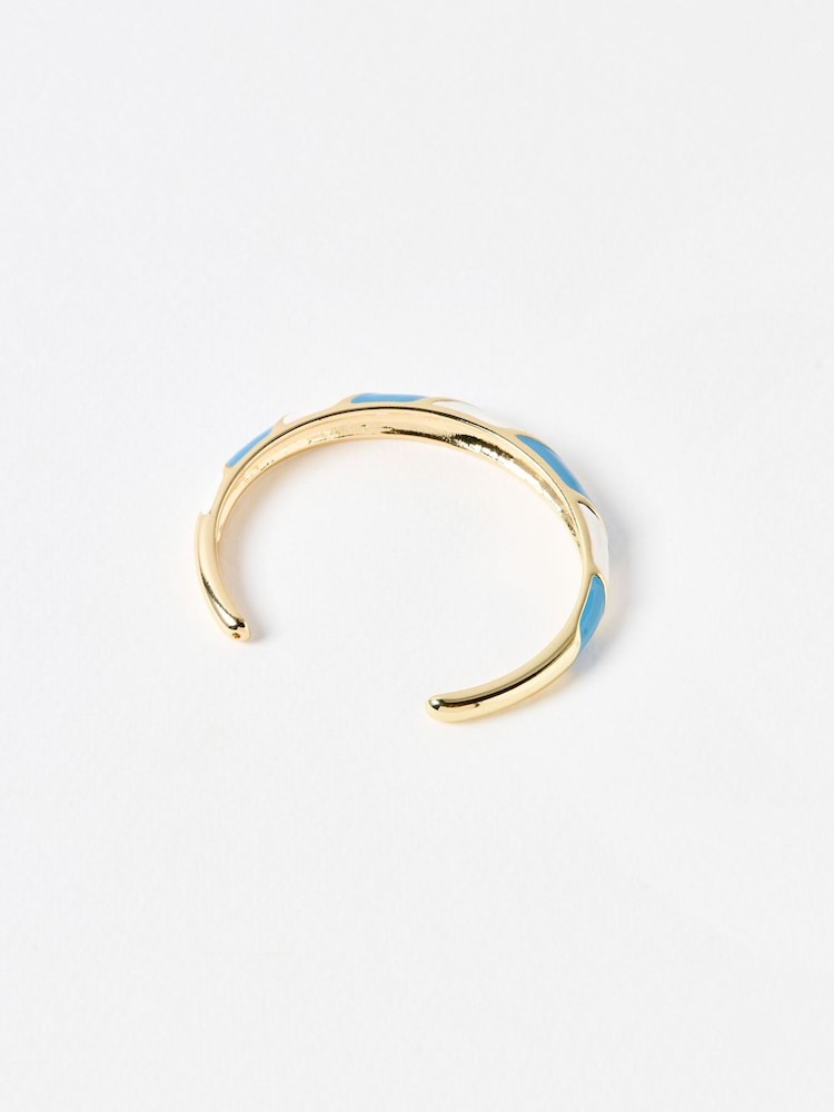 Oliver Bonas Blue Davina Striped Bangle - Image 2 of 4