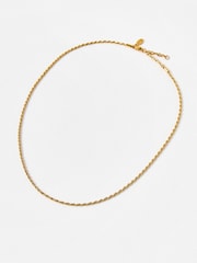 Oliver Bonas Gold Tone Cora Stainless Steel Waterproof Twist Chain Necklace - Image 1 of 4